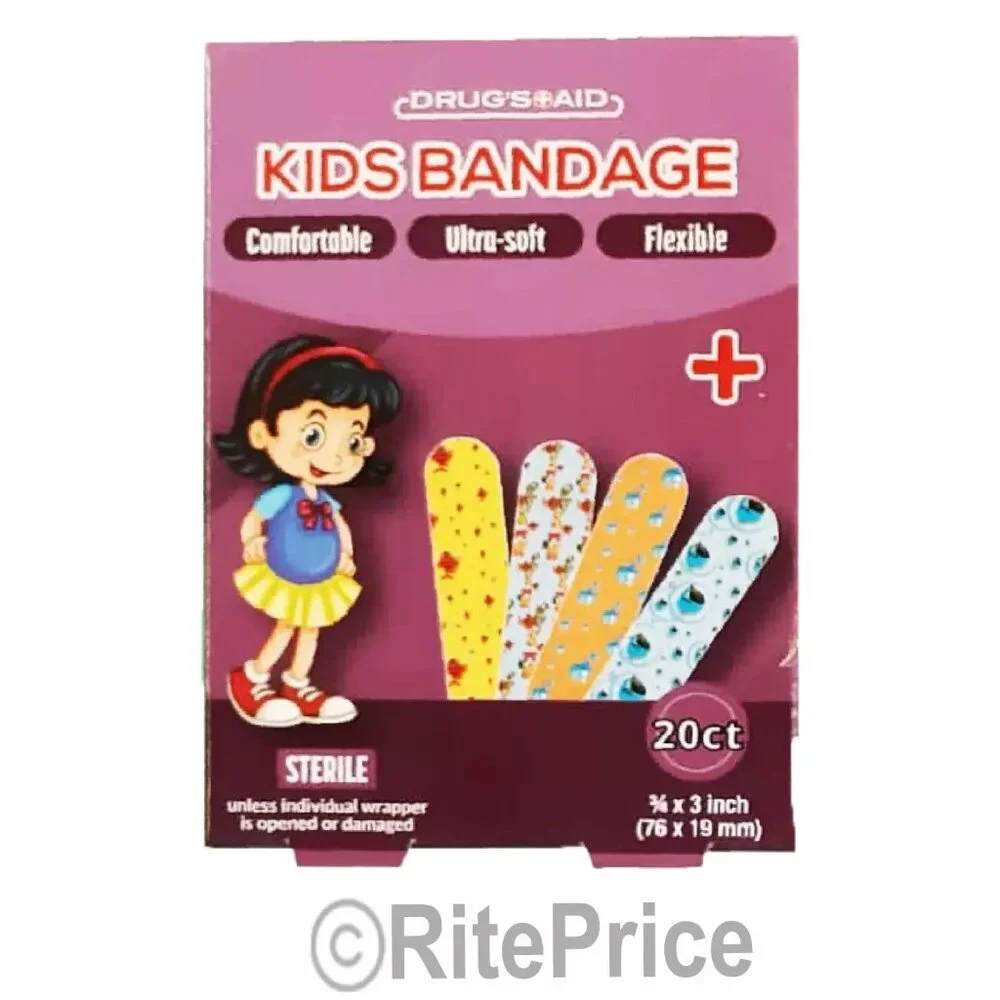 40 Pcs Kids Adhesive Bandages Character Animals, Girls, Boys AST (2 Pack) - New